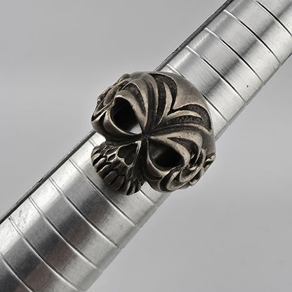 925 Sterling Silver Tribal Skull Ring Gothic Biker Heavy Mens Size 8