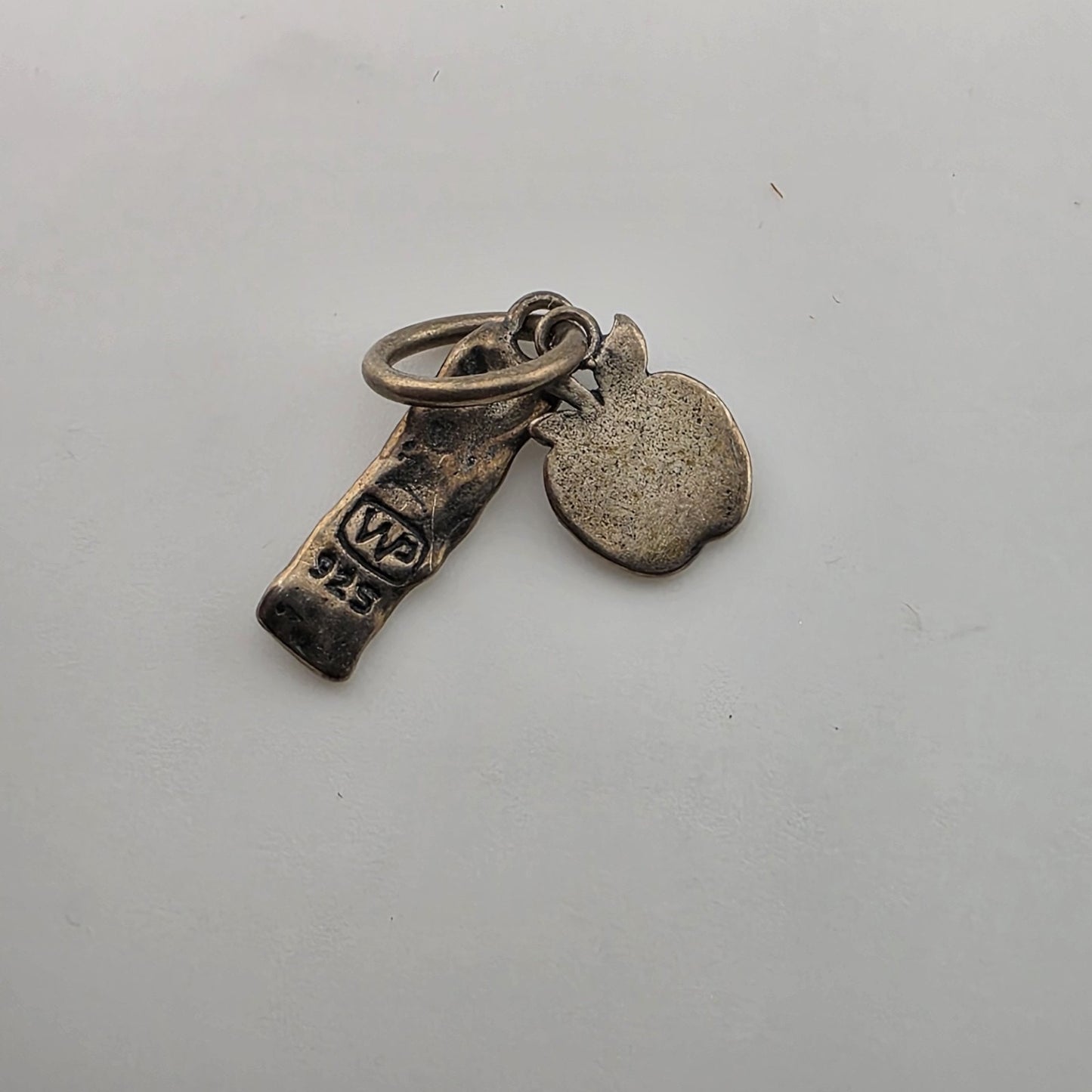 Worthy Vocations Teacher/Teach Charm Waxing Poetic Sterling Silver 925 Patina