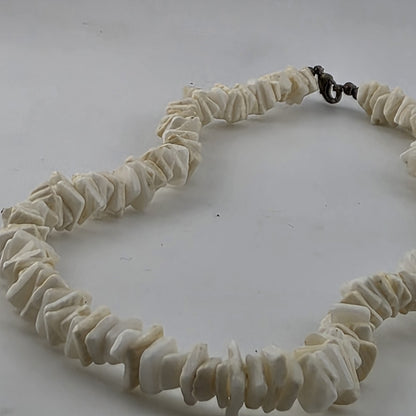 Vintage Puka Shell Vintage Shell Chip Necklace 18” White Beach Boho Surf Choker