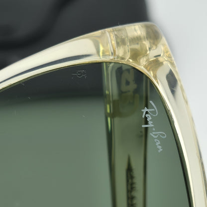 Vintage Ray-Ban Cats 3000 Bausch / Lomb Sunglasses Crystal Frame Green Lens Case