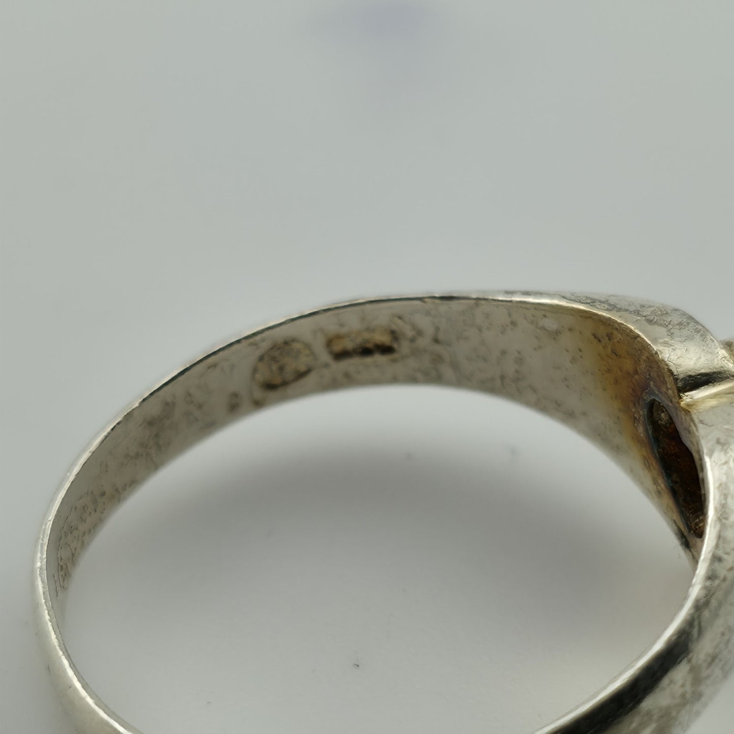 Sterling Silver Heart Ring Purple Stone Size 7 Vintage 925 Band Romantic