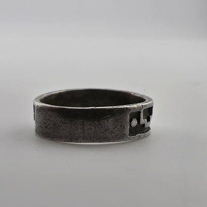 Vintage Sterling Silver Southwestern Band Ring Geometric Pattern Size 5 Jewelry
