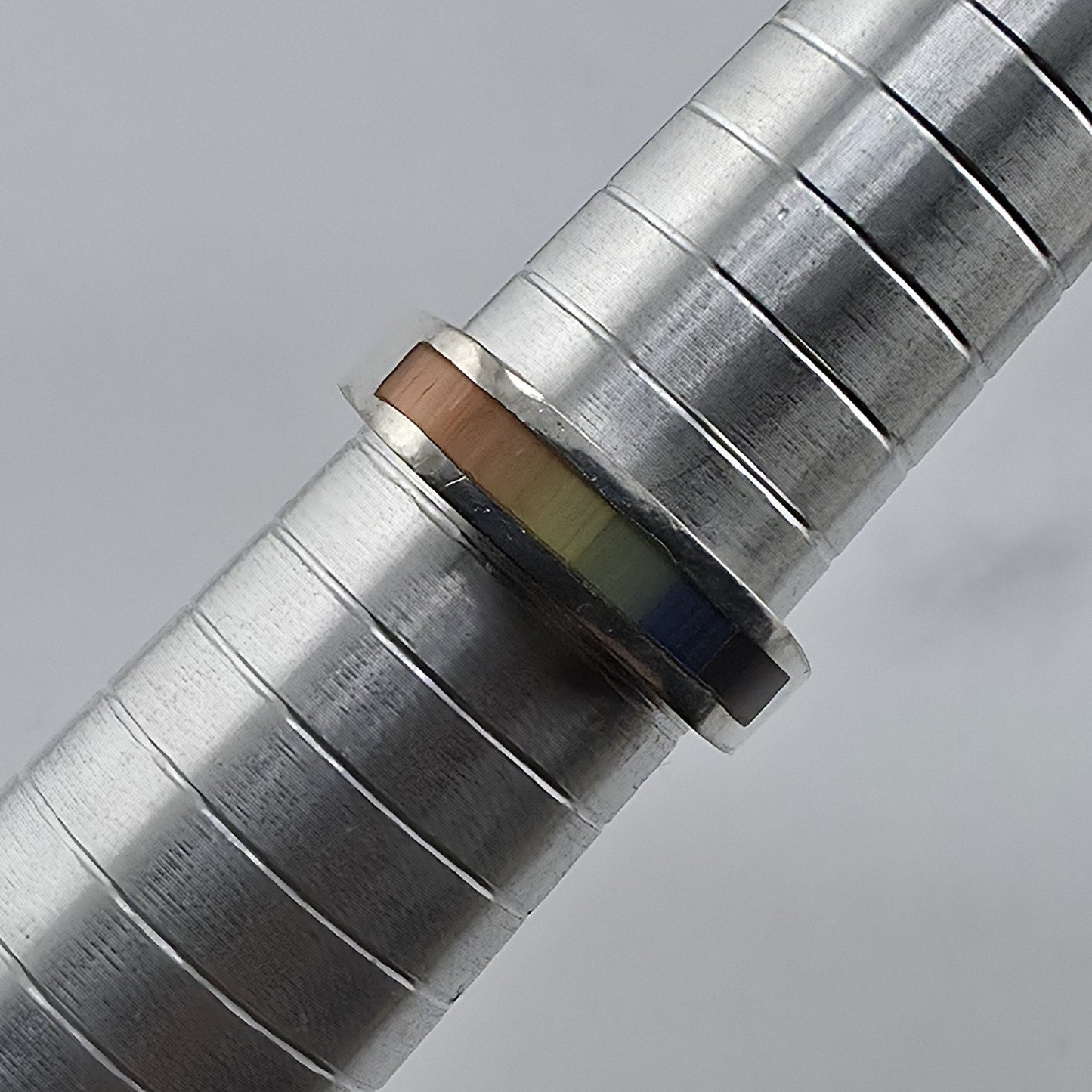 Vintage 925 sterling silver Mother Of Pearl rainbow inlay Ring Band Size 9.25