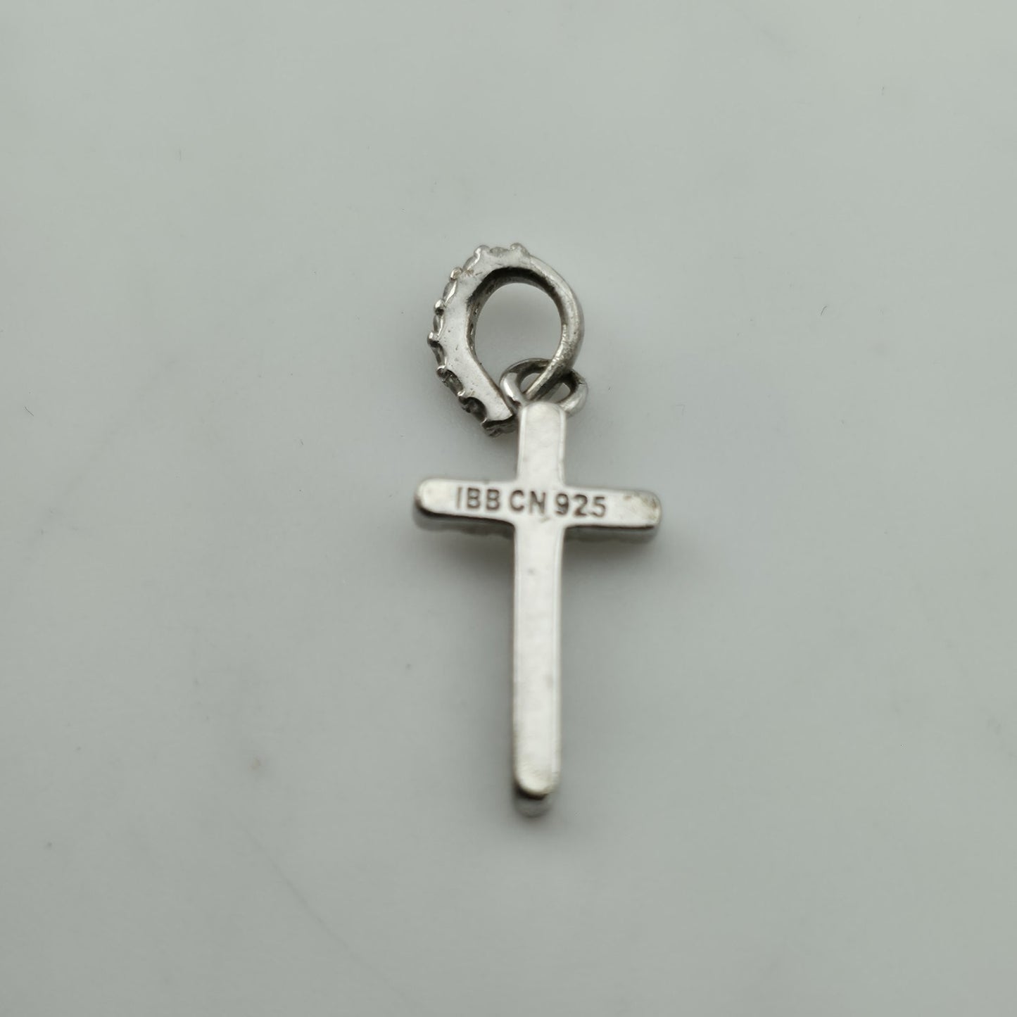 Sterling Silver 925 Cross Pendant CZ IBB CN Religious Charm Small