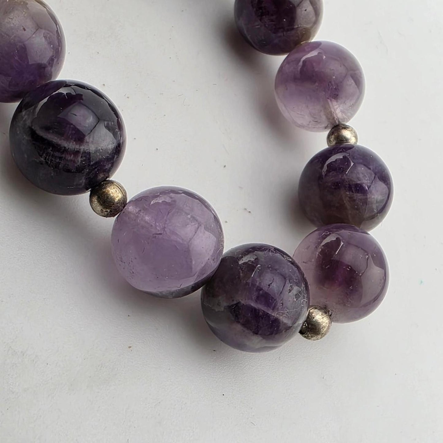 Purple amethyst gemstone beaded stretch