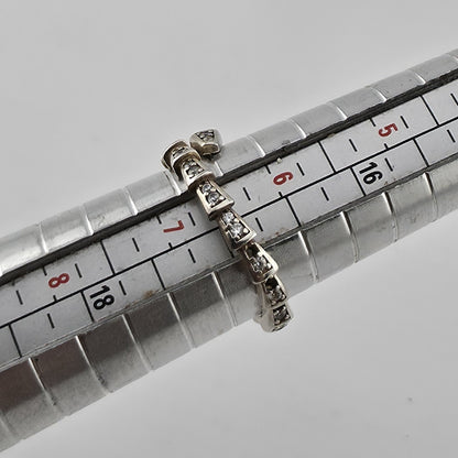 Sterling Silver Adjustable Ring with Pave Accents Missing Stones Size 7 Jewelry