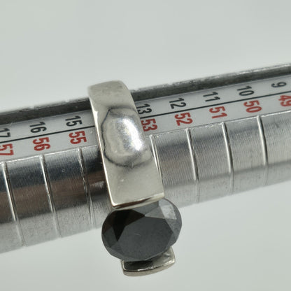 2.5 Ct Black Color Solitaire Moissanite Engagement Ring Sterling Silver Size 7