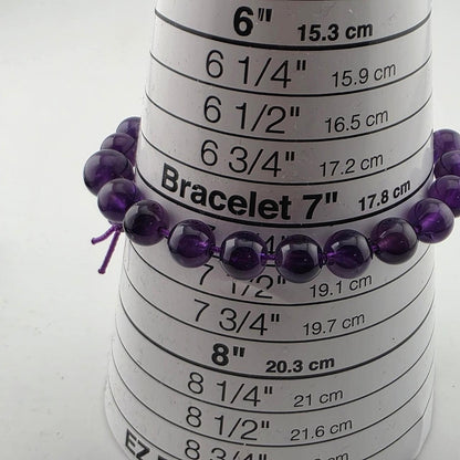 Purple amethyst beaded bracelet amethyst