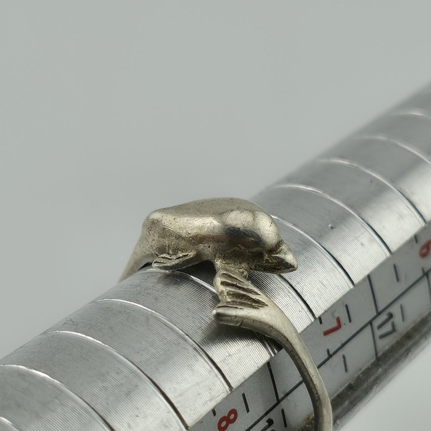 Sterling Silver Dolphin Wrap Ring Size 7 Ocean Animal Vintage 925