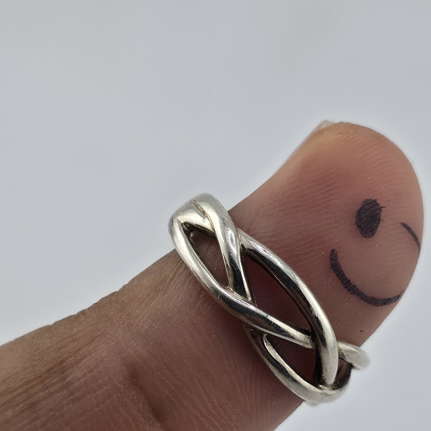 Sterling Silver Love Knot Ring Size 9.5 925 Open Celtic Infinity Band
