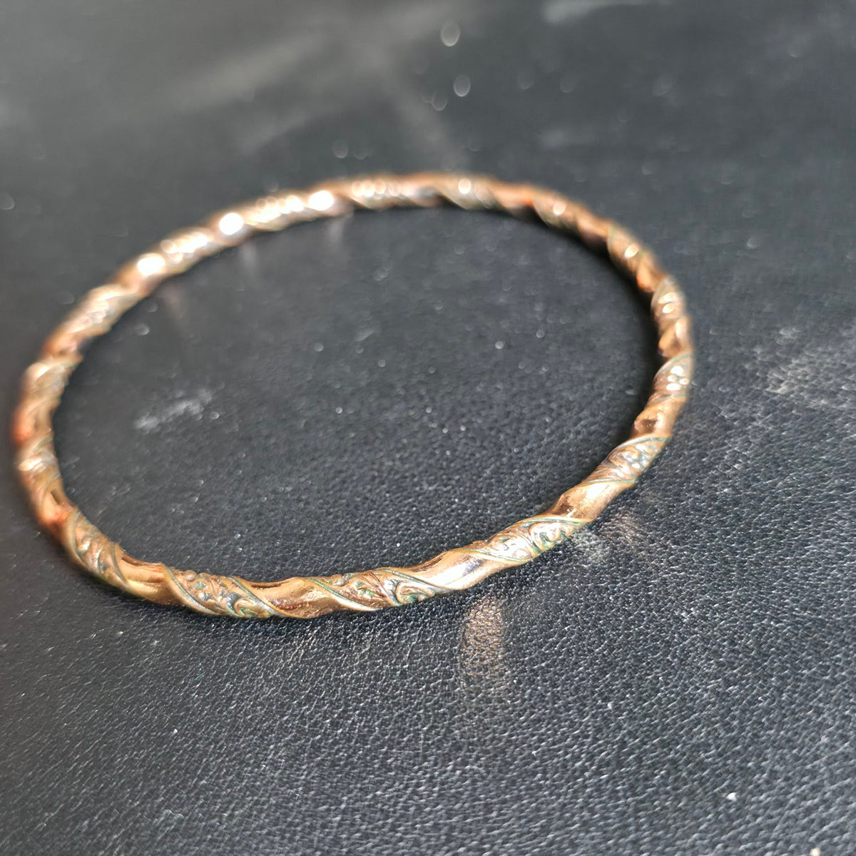 Copper Twist Bangle Bracelet