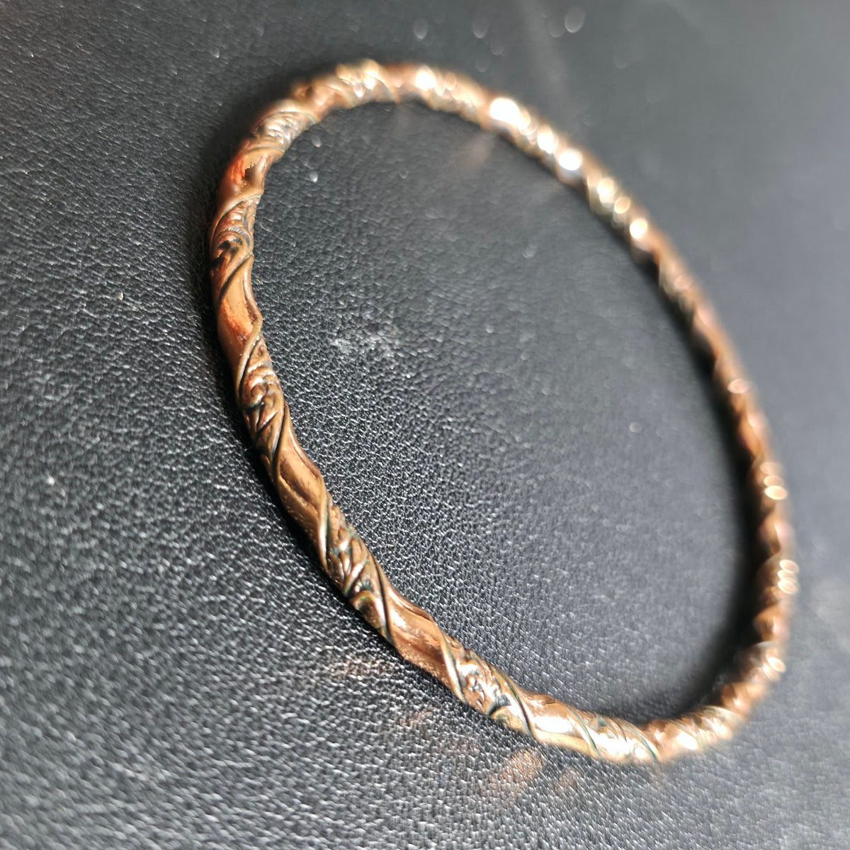 Copper Twist Bangle Bracelet