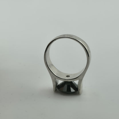 2.5 Ct Black Color Solitaire Moissanite Engagement Ring Sterling Silver Size 7