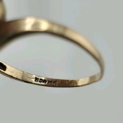 10K Yellow Gold Opal Ring Size 6.5 Vintage BDA Fiery Opal Statement Ring Vintage