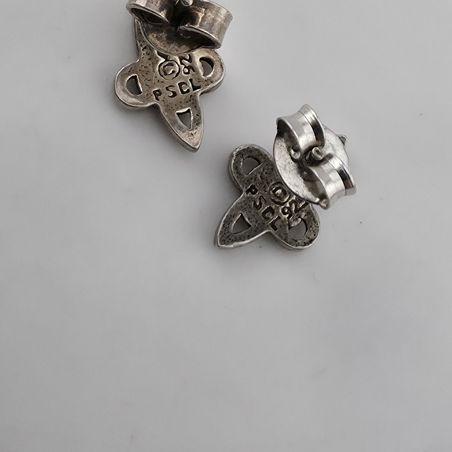 Vintage 925 Sterling Silver Celtic Knot Stud Earrings Irish Openwork PSCO
