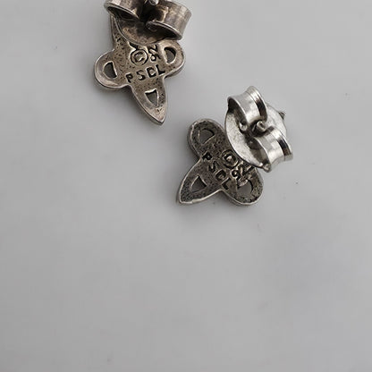 Vintage 925 Sterling Silver Celtic Knot Stud Earrings Irish Openwork PSCO