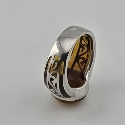 Alan K Sterling Silver 925 Millefiori Murano Glass Statement Ring Size 9 Italy