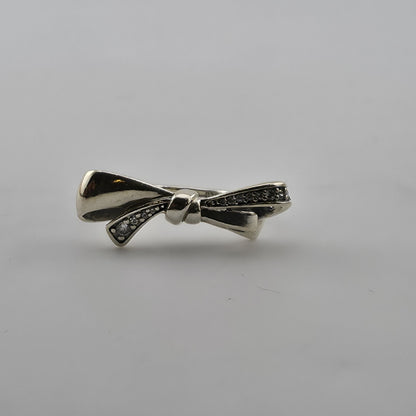 Pandora Sterling Silver Brilliant Bow Ring Size 5 ALE 50 New In Box Jewelry