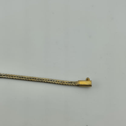 Sterling Silver Bracelet Two Tone Bracelet Panel Link 7" Vintage
