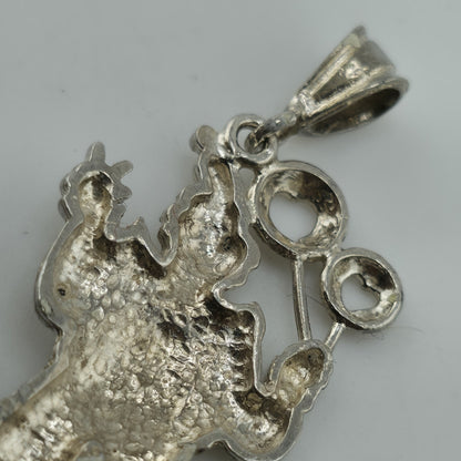 Vintage Sterling Silver 925 Clown Pendant Charm Balloons Jester Circus 4g