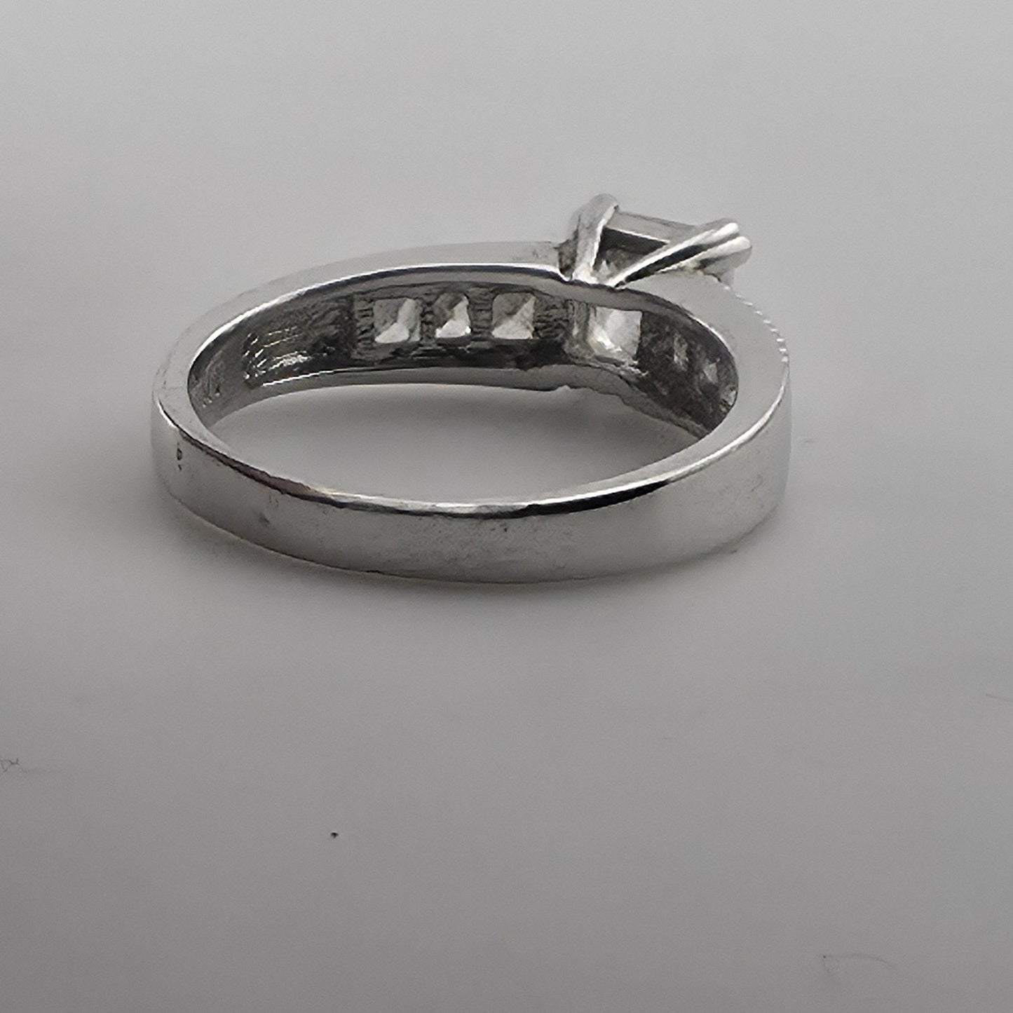 Sterling Silver Princess Cut CZ Ring Size 9.75 Wedding Engagement Jewelry