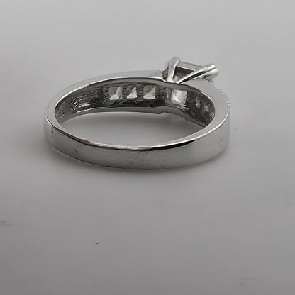 Sterling Silver Princess Cut CZ Ring Size 9.75 Wedding Engagement Jewelry