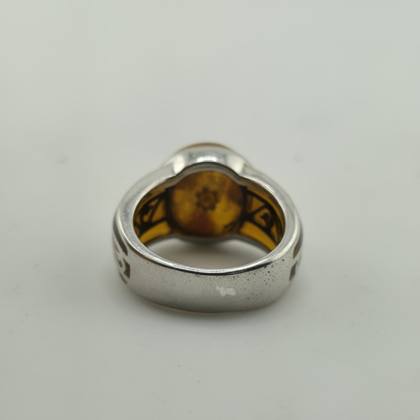 Alan K Sterling Silver 925 Millefiori Murano Glass Statement Ring Size 9 Italy