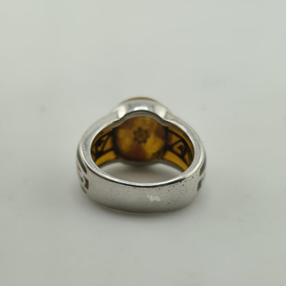 Alan K Sterling Silver 925 Millefiori Murano Glass Statement Ring Size 9 Italy