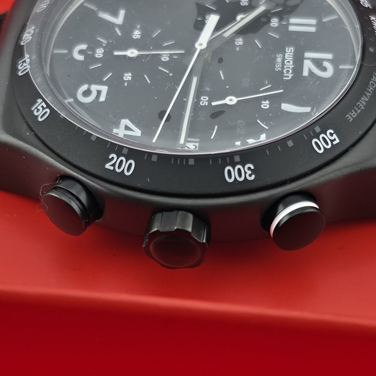 Swatch Destination NYC YVB402 Irony Chronograph Black Watch Box New