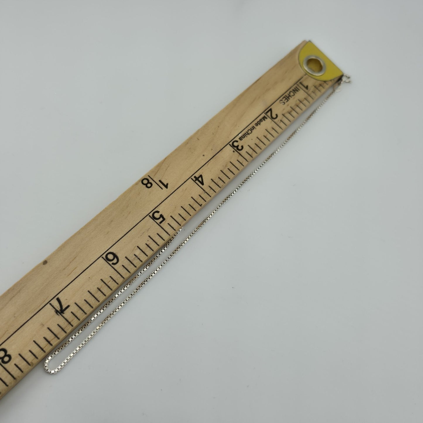 Sterling Silver 925 Italy Box Chain Necklace Approx 16” Dainty Minimalist Chain