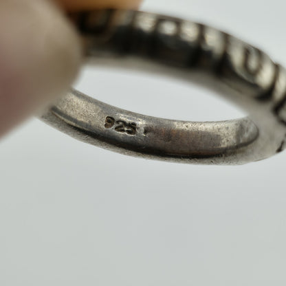 Vintage Mexico 925 Sterling Silver Greek Key Band Ring Size 5.5 6.2g