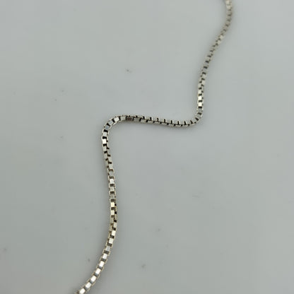 Sterling Silver 925 Italy Box Chain Necklace Approx 16” Dainty Minimalist Chain