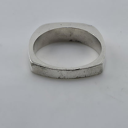 Vintage 925 sterling silver Mother Of Pearl rainbow inlay Ring Band Size 9.25