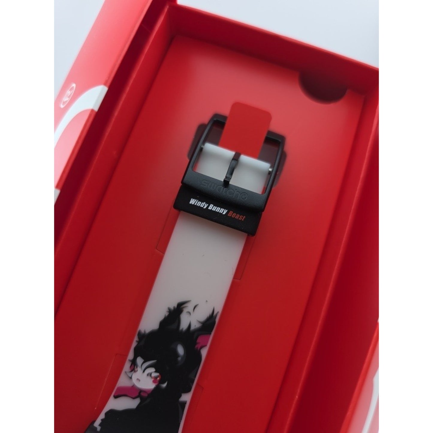 Swatch Originals WINDY BUNNY BEAST Anime Silicone Watch 41mm SUOZ112 New