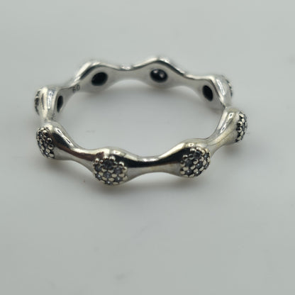 Pandora Pave LovePods Ring Size 9 Sterling Silver CZ Modern Designer 925 ALE