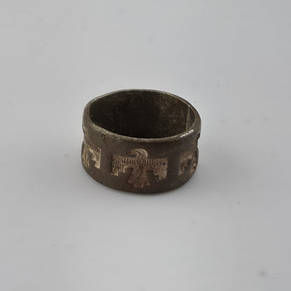 Vintage Navajo Copper Thunderbird Band Ring Size 6 Southwestern Tribal Boho