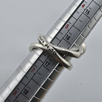 UNOde50 Sterling Silver Triple Crystal Ring Size 6.25 handmade Spain Alterego