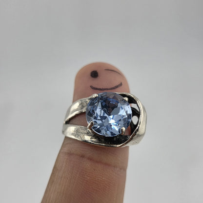 Noa Zuman Sterling Silver Blue Stone Ring Size 9 925 Statement Cocktail Ring