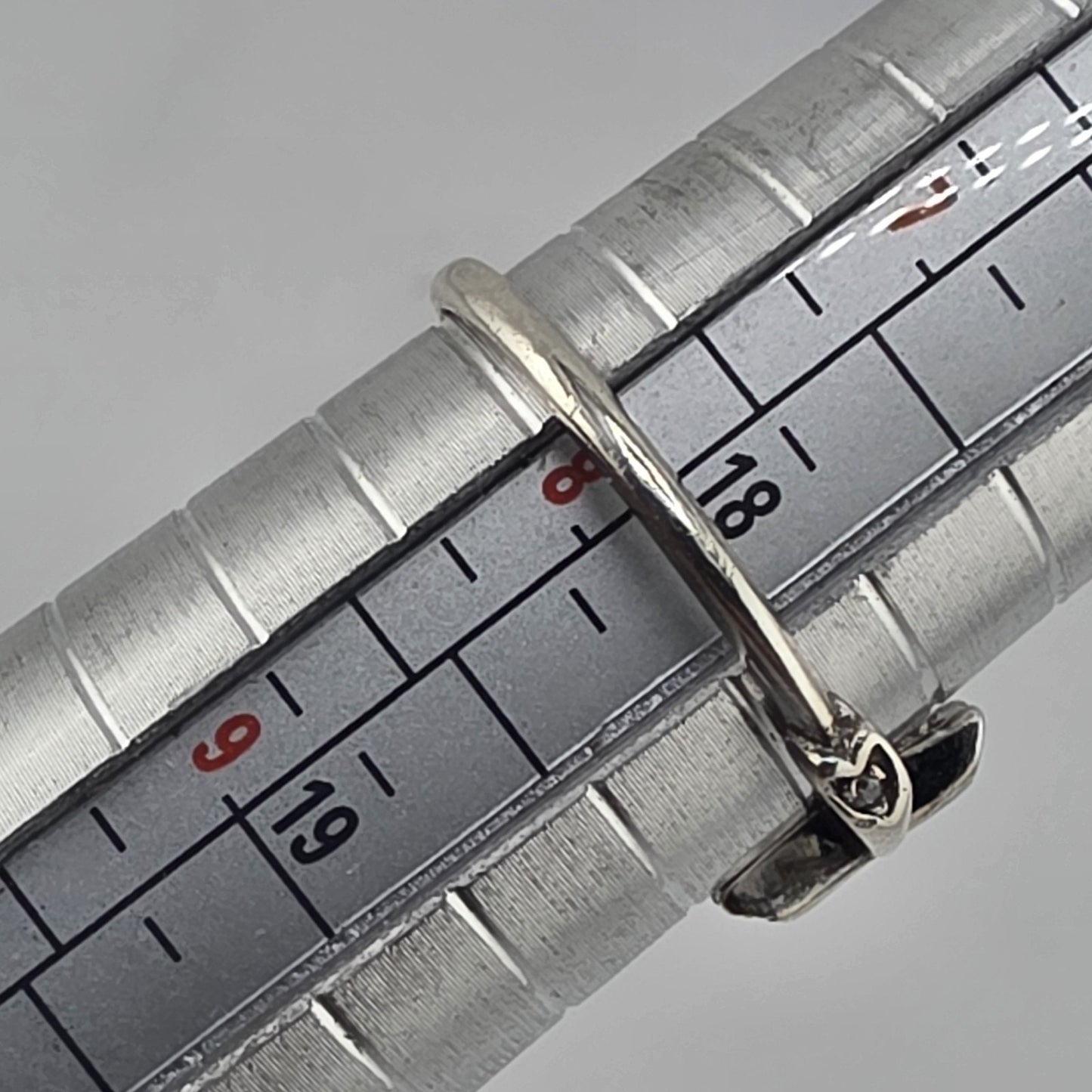 925 Sterling Silver Cross Ring Size 8 Clear Stones Dainty Religious Hearts Band