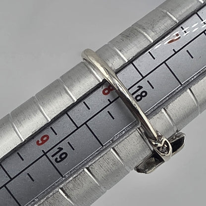 925 Sterling Silver Cross Ring Size 8 Clear Stones Dainty Religious Hearts Band