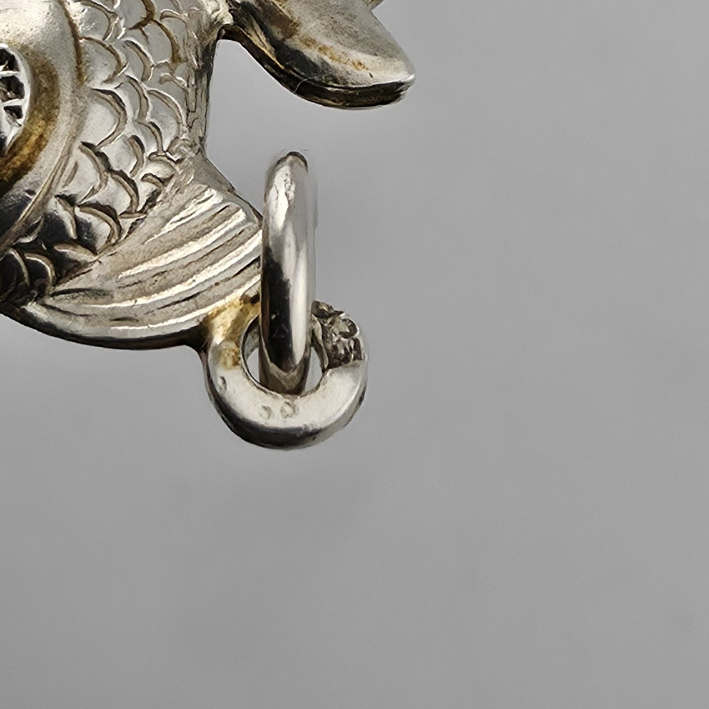 Sterling Silver Fish Charm Pendant 925 Figural Koi Fish Jewelry 3D
