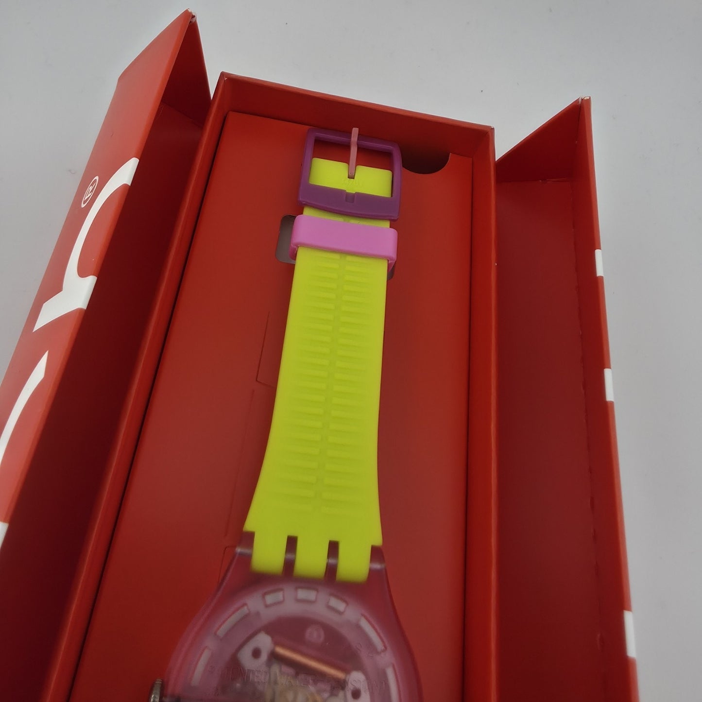 Swatch Dip In Color SUOP103 New Gent Watch Yellow Purple Pink New BoxColorful