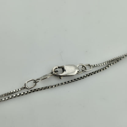 Sterling Silver 925 CZ Flower Pendant Necklace 18” Dainty Box Chain