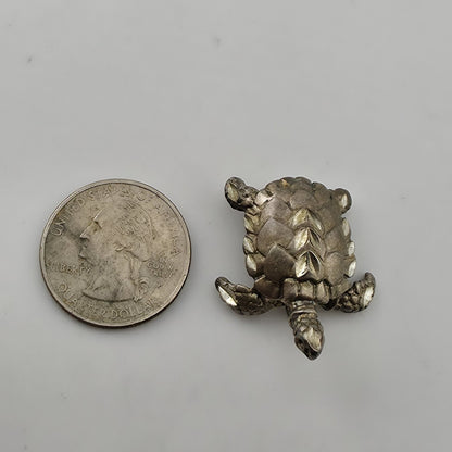Vintage Sterling Silver Turtle Brooch 925 Figural Sea Turtle Pin Jewelry