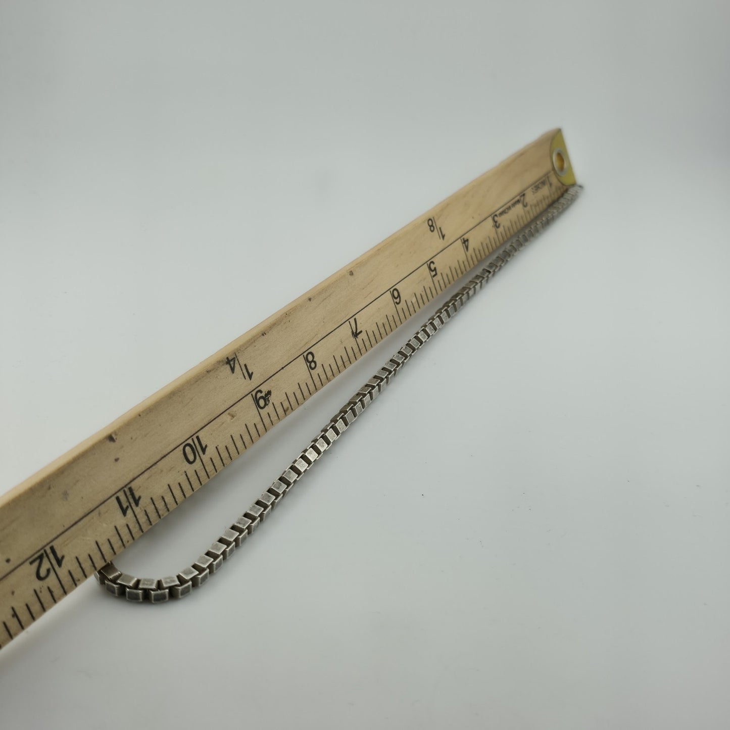 Sterling Silver 925 Box Chain Necklace 24” 4.4mm 65.4g Vintage Italy Patina