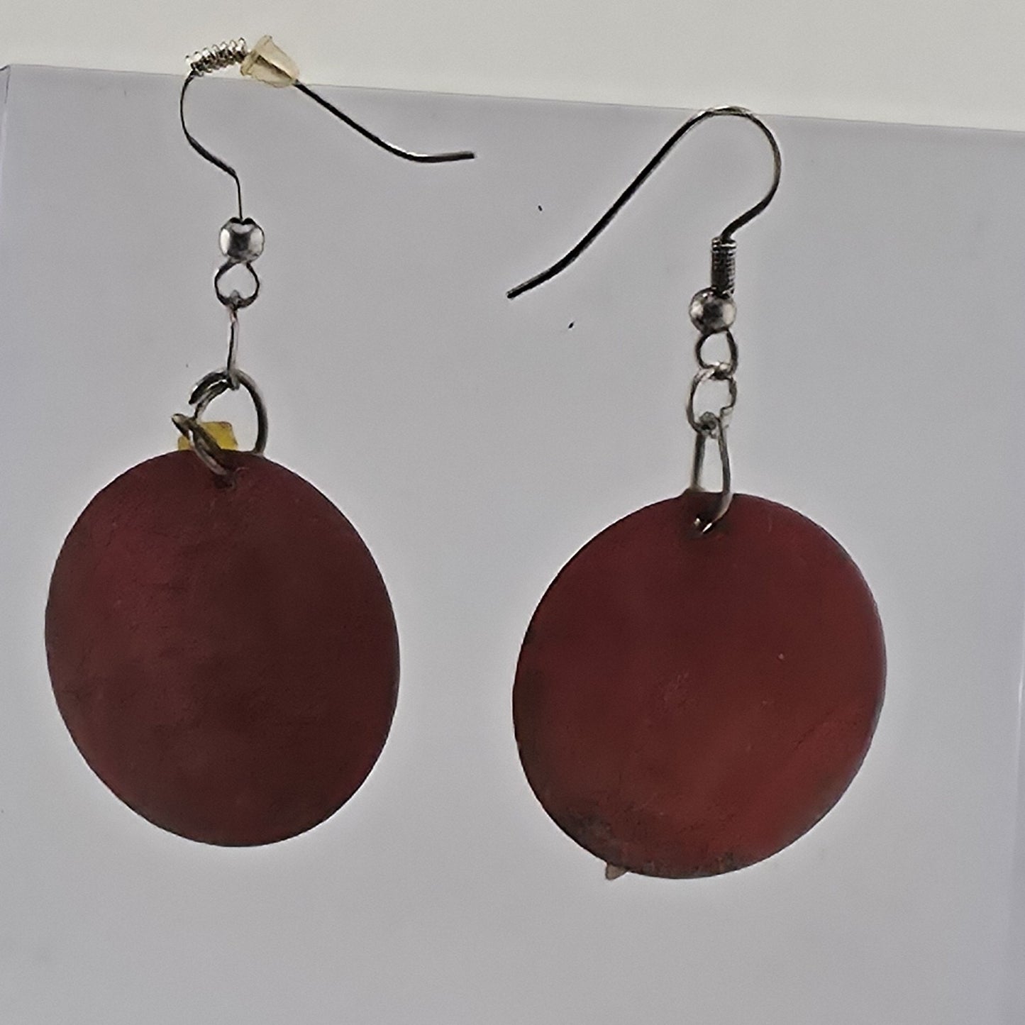 Vintage Handmade Boho Dangle Earrings Star Moon Mixed Media Rustic Art Jewelry