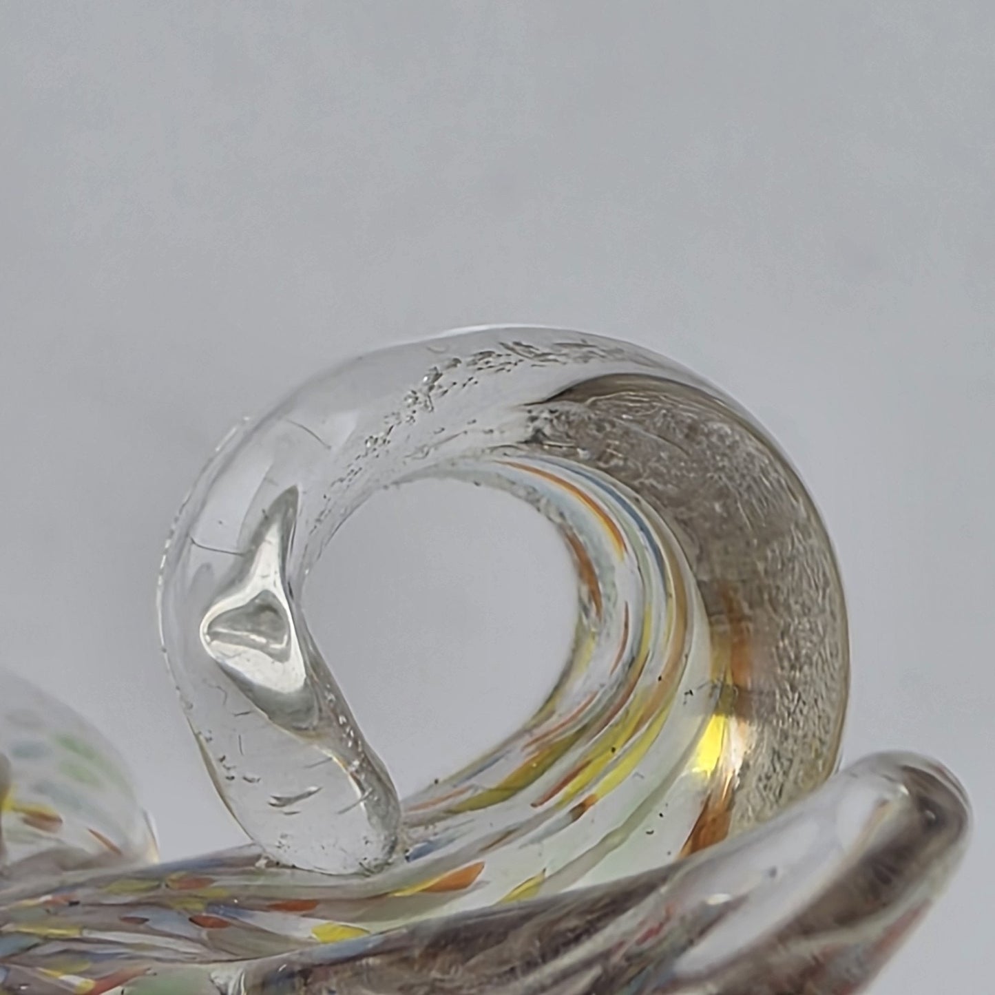 Art Glass Starfish Pendant Clear Multicolor Hand Blown Glass Decor Jewelry