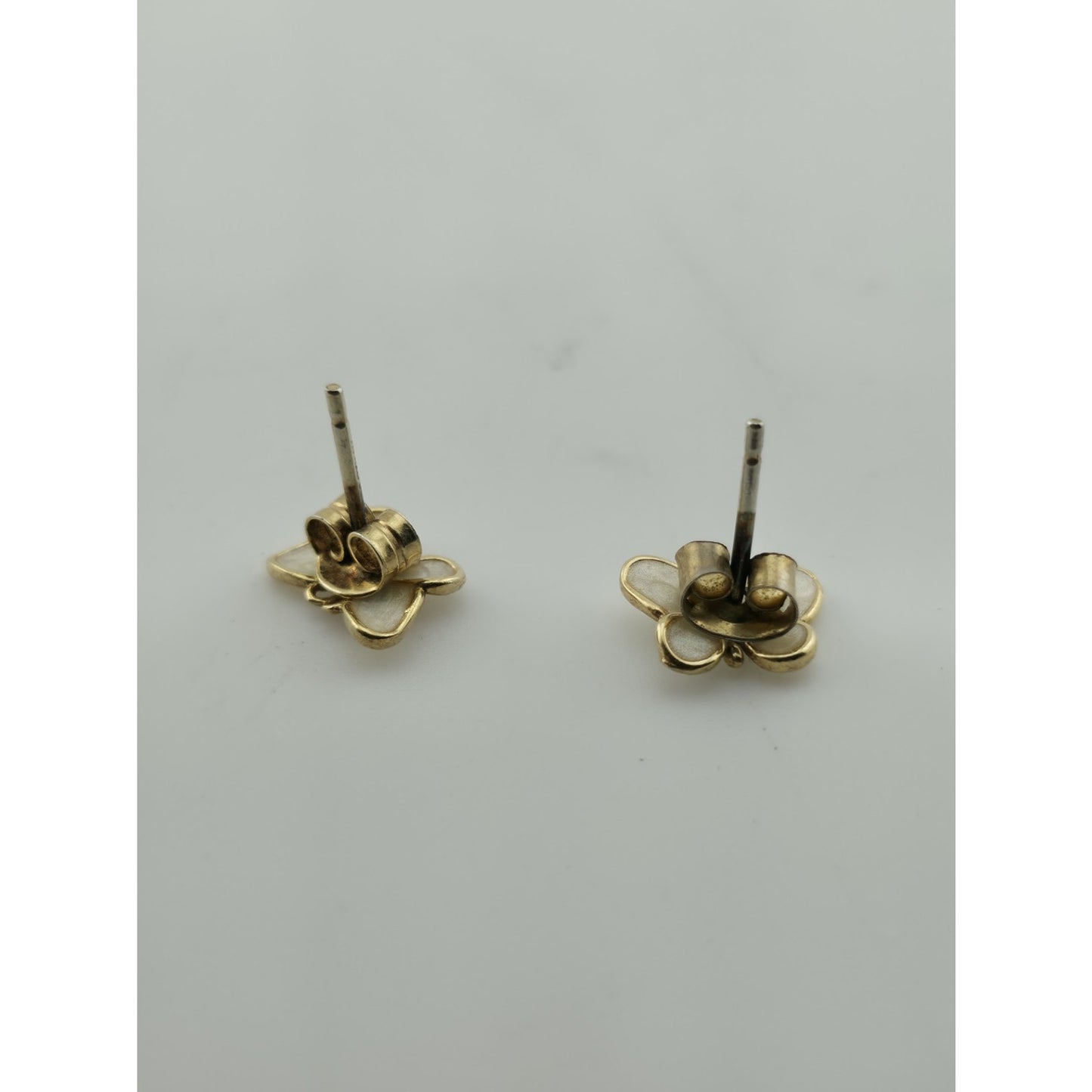 Butterflies Earrings Sterling Silver Mother Of Pearl Gold Plated Studs Dyad Ital
