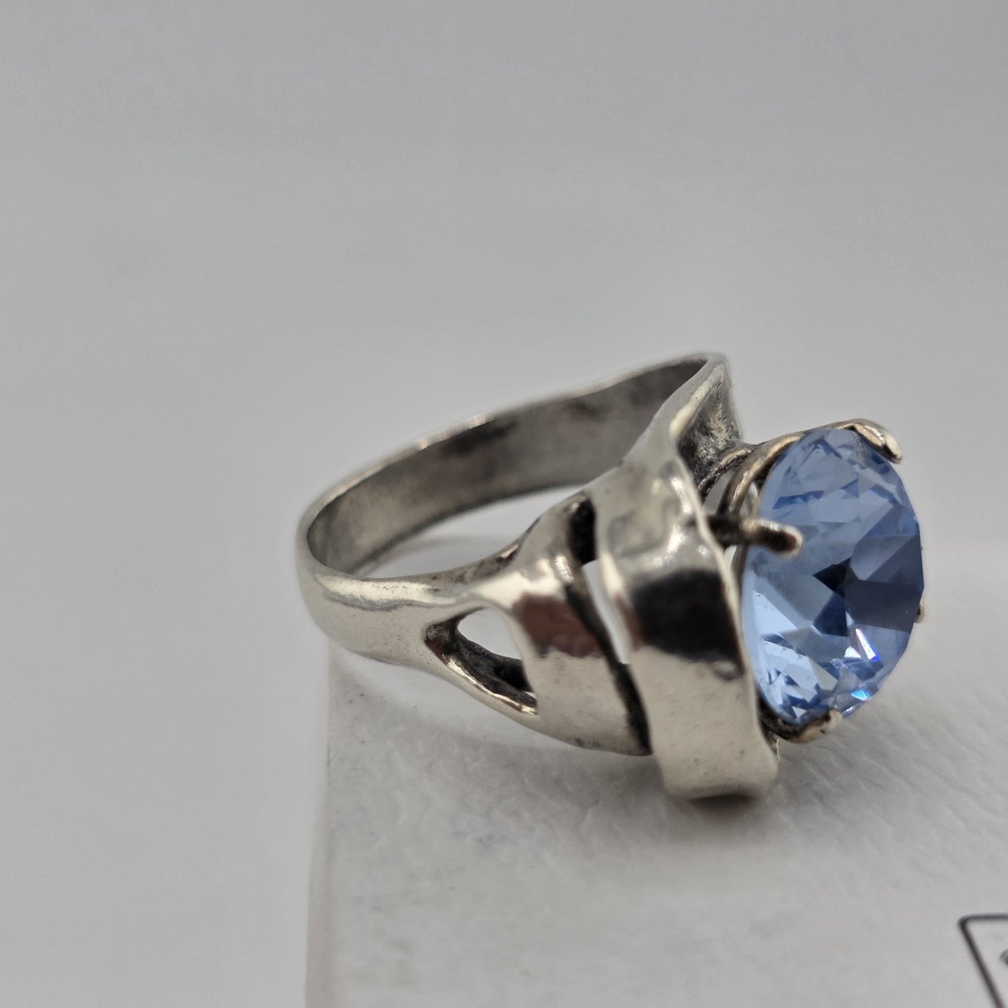 Noa Zuman Sterling Silver Blue Stone Ring Size 9 925 Statement Cocktail Ring