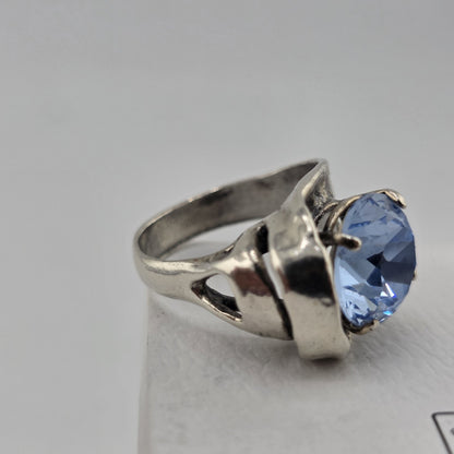 Noa Zuman Sterling Silver Blue Stone Ring Size 9 925 Statement Cocktail Ring